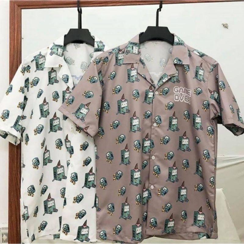 Áo sơ mi vải lụa không nhăn họa tiết cho nam nữ cực hot năm 2021 || Hany shop