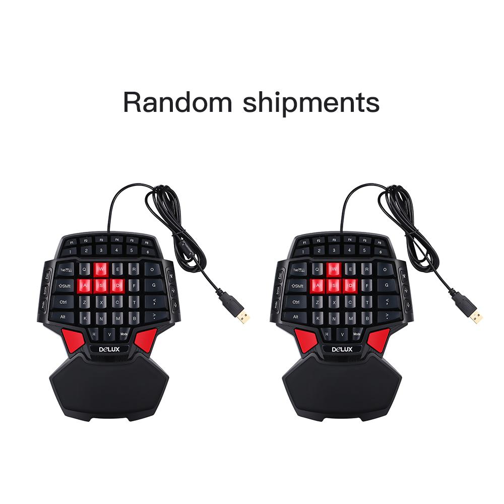 Bàn phím chơi game Esport có dây USB dùng một tay chuyên nghiệp Delux T9 47 phím