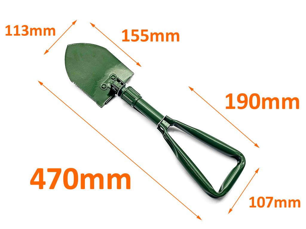 Xẻng gấp công binh cán tam giác để cưa đào xúc cỡ trung bình 47cm