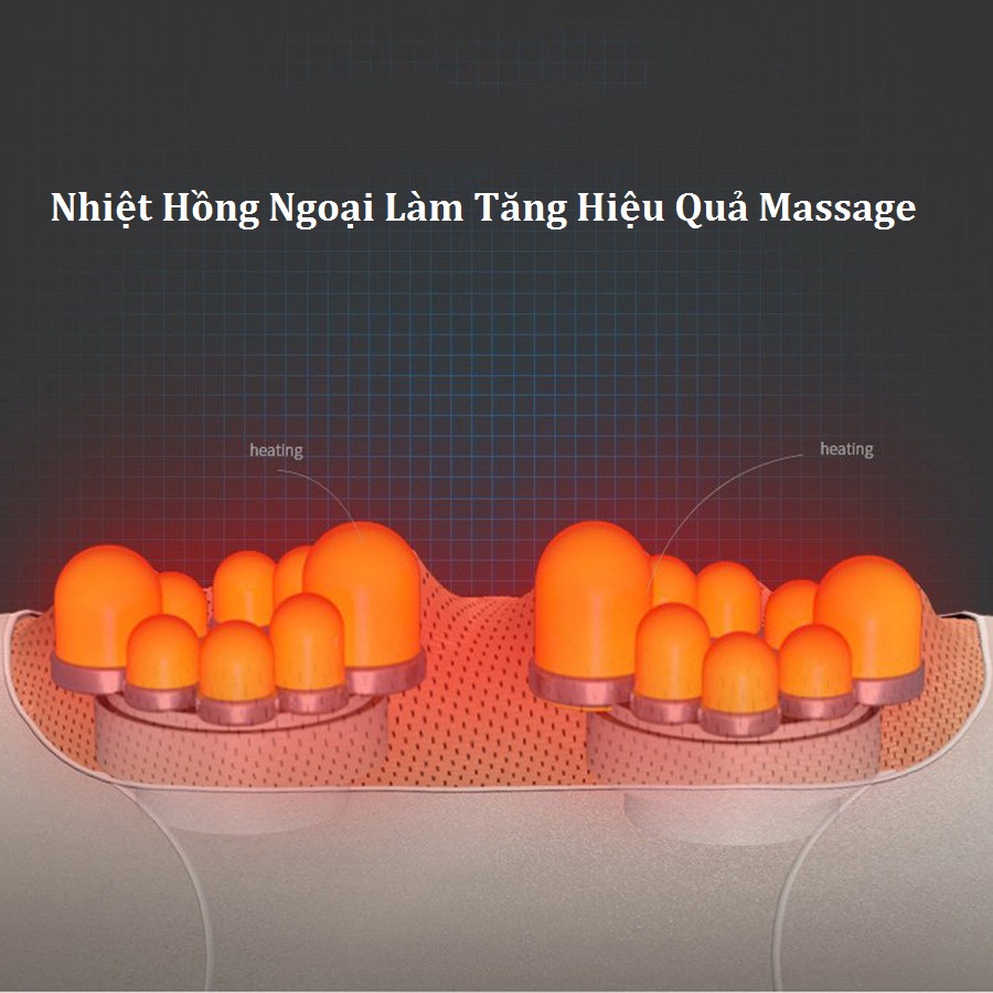 Gối Massage Hồng Ngoại Mát Xa Đa Chức Năng -  Cổ Vai Gáy, Sử Dụng Pin Sạc Tiện Lợi, Phù Hợp Sử Dụng Mọi Nơi, Chất Liệu Da PU Cao Cấp