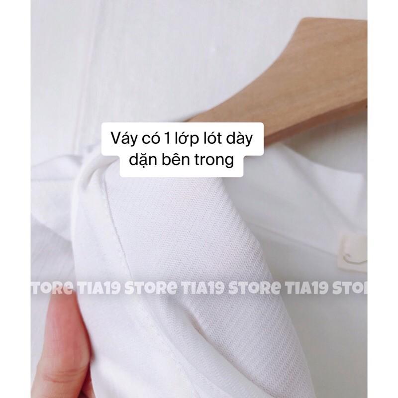 Váy babydoll trắng 2 lớp dài tay SP000165. Đầm babydoll tiểu thư trắng đẹp