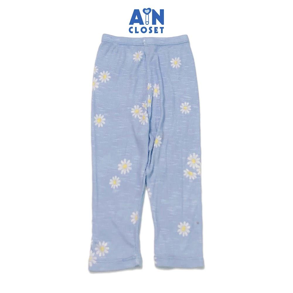 Quần Legging dài bé gái họa tiết Cúc xanh thun gân - AICDBGVDEVI1 - AIN Closet