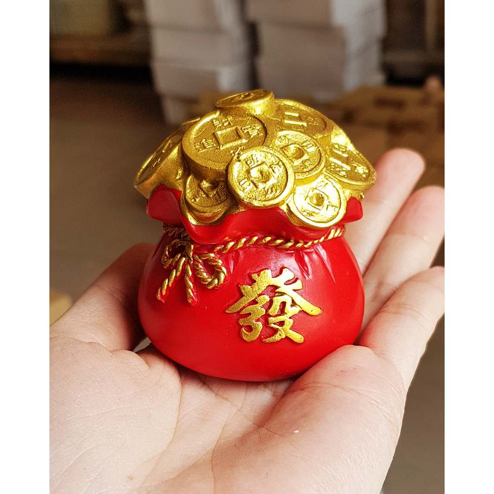 Túi vàng đỏ chữ PHÁT - Phát Tài Phát Lộc 6cm