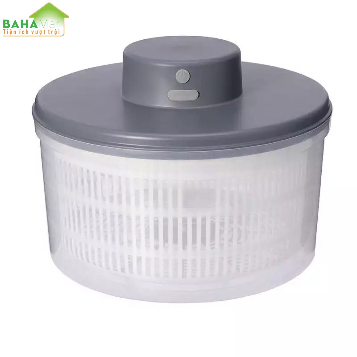 RỔ MÁY QUAY VẮT KHÔ RAU CỦ QUẢ BẰNG ĐIỆN "BAHAMAR" ấn phím quay và thoát nước trong 10 giây, thiết kế hai lớp, thoát nước nhanh