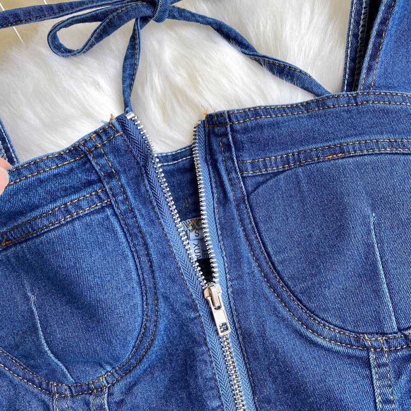 Áo jeans denim dáng ngắn phong cách cá tính, gợi cảm