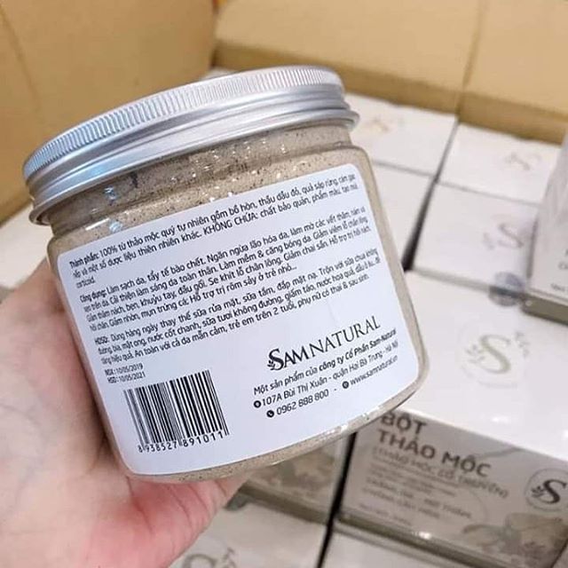 Bột Thảo Mộc Cổ Truyền Sam Natural (300gr) giúp tẩy da chết, làm sáng da