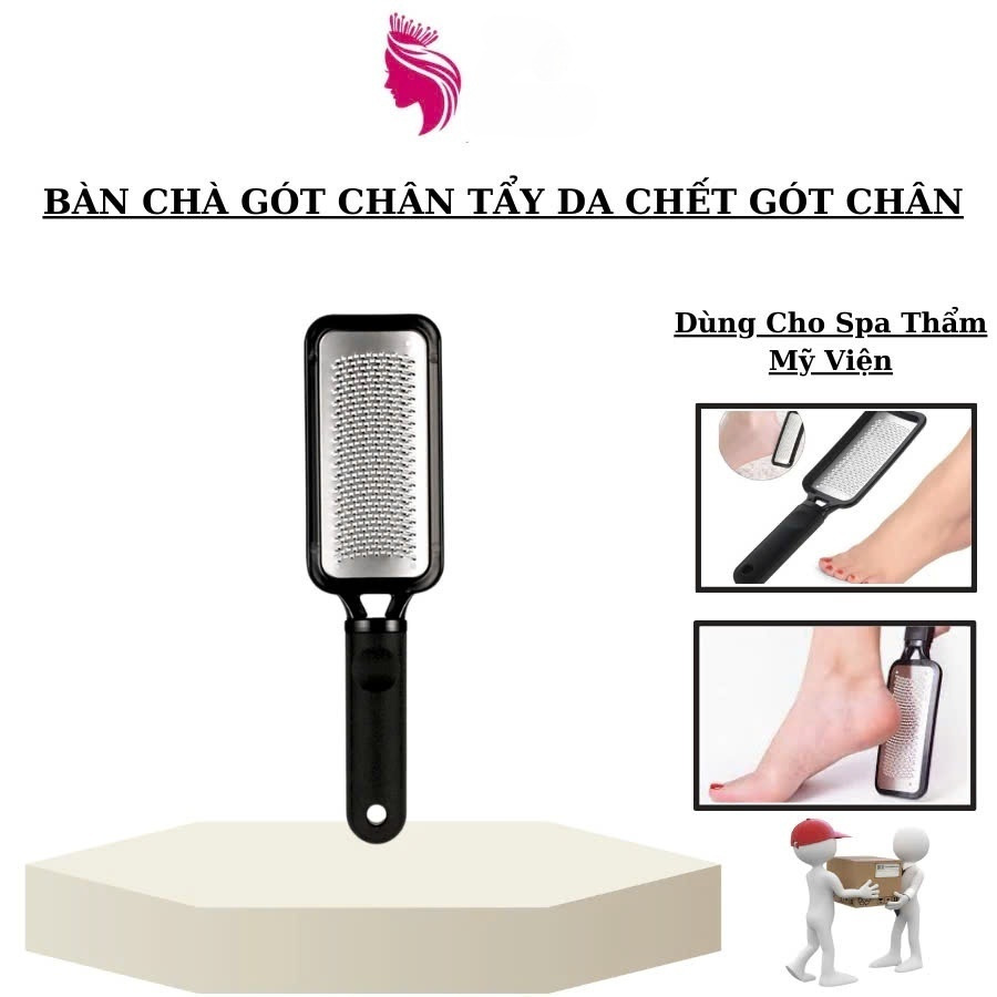 Dụng Cụ Mài Chà Gót Chân Tẩy Da Chết Inox vân xịn sò Cây Chà Gót Inox