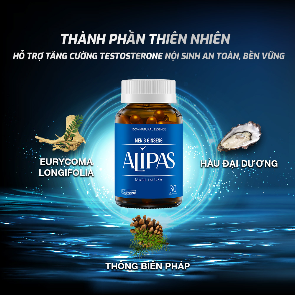 Combo 4 hộp ALIPAS tăng cường sinh lý nam 30 viên tặng 1 hộp 15 viên