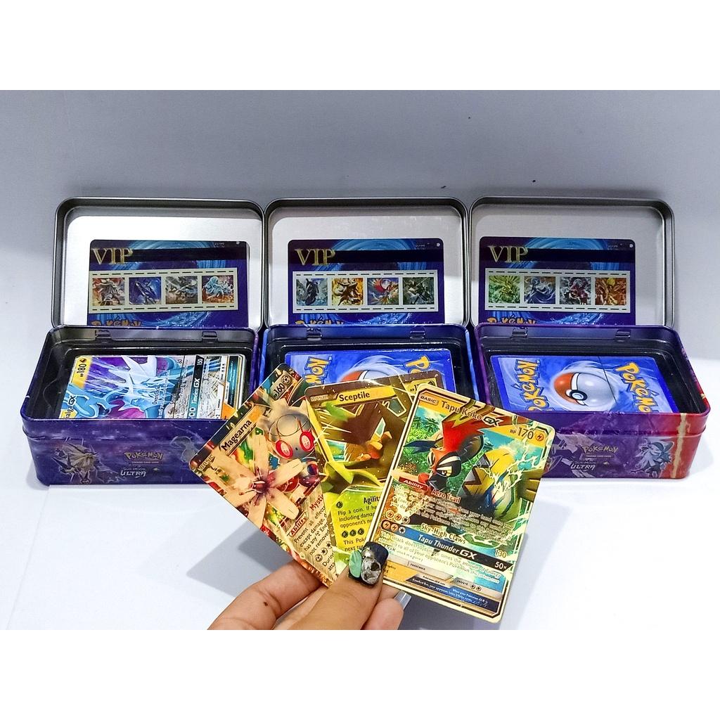 Rhẻ bài pokemon hộp sắt 40 lá Tặng kèm 1 thẻ Vàng Vip