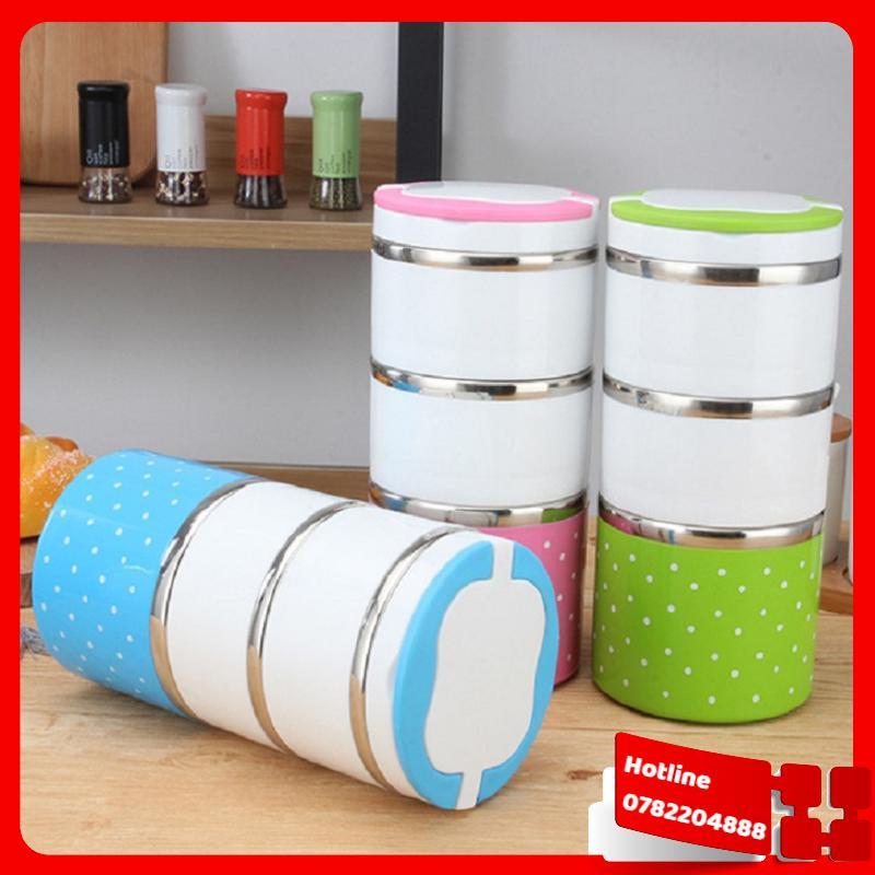 Hộp Đựng Cơm Chấm Bi 1 Tầng - Loại Tốt