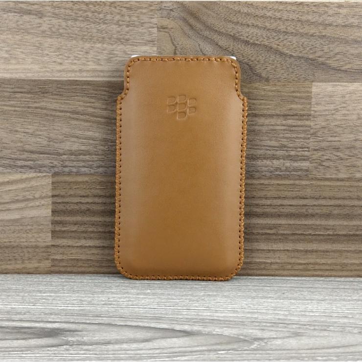 Bao da rút blackberry key2/key2 LE da bò thật da trơn