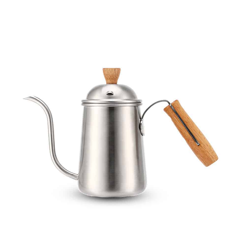 Bình inox cán gỗ pha cà phê pour over