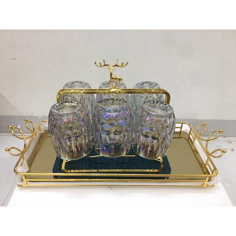 Khay úp cốc - Khay Decor văn phòng, nhà ở - Khay vương miện sang chảnh