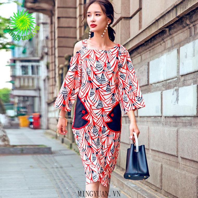 Đầm Nữ Tay Lỡ Trễ Vai Thời Trang Hàn