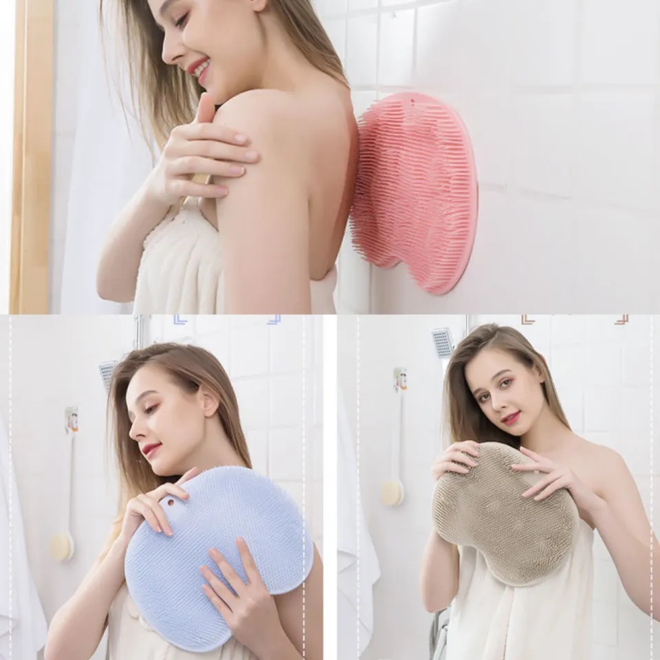 Tấm Chà Lưng, Cọ Chân Tạo Bọt Silicon Dán Tường Massage Tiện Lợi