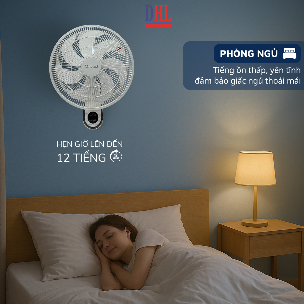 Quạt treo tường FTT-60AEC-D39W có remote, công suất 60W, hẹn giờ thông minh lên đến 12 tiếng - hàng chính hãng Bảo hành 2 năm
