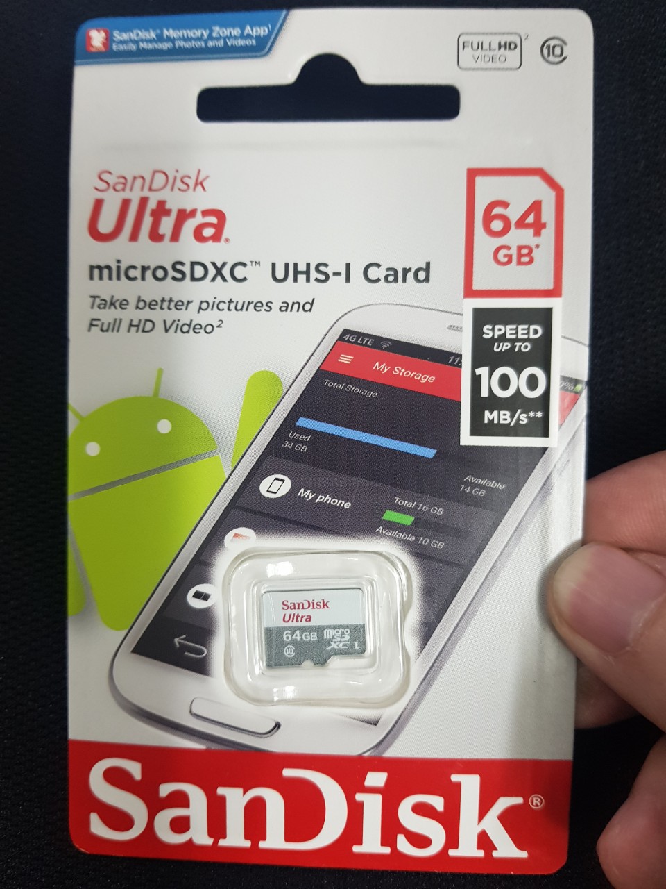 Thẻ nhớ điện thoại Micro SDXC SanDiskk UHS-1 64GB Class 10 - Hàng chính hãng