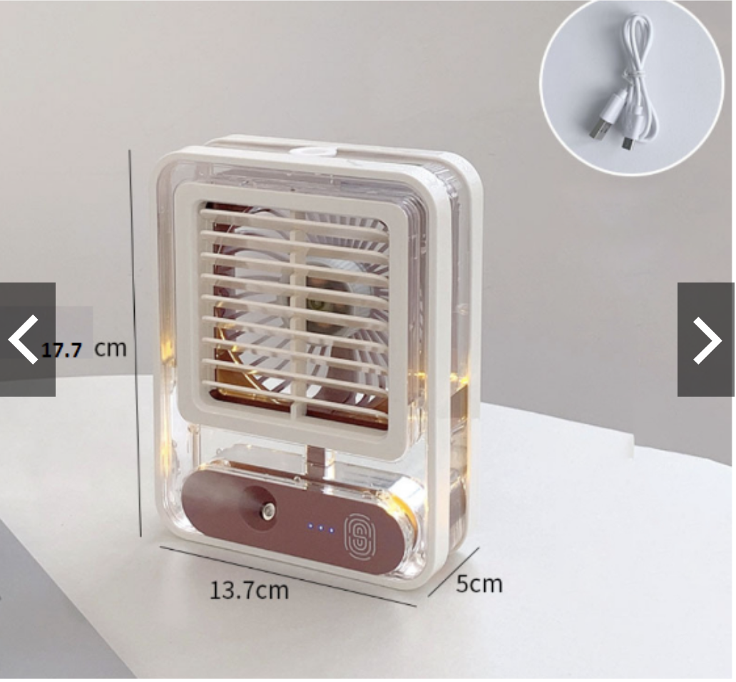 Quạt Điều Hòa Mini Cảm Ứng - Để Bàn Phun Sương Tạo Độ Ẩm Sử Dụng Cổng Sạc USB Tiện Dụng - Giao màu ngẫu nhiên