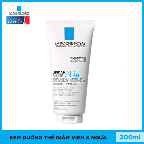 Kem Dưỡng Làm Dịu Dành Cho Da Bị Ngứa Mẩn Đỏ Và Bị Viêm Dùng Được Cho Trẻ Em Và Trẻ Sơ Sinh La Roche Posay Lipikar Baume AP+M 200ml