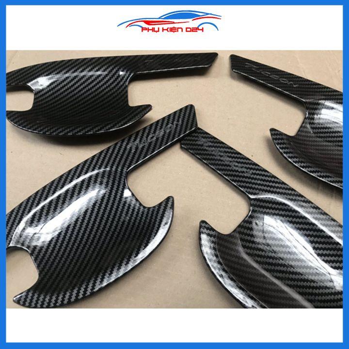 Ốp tay hõm Tucson 2016-2017-2018-2019-2020-2021 vân cacbon/mạ crom/titan chống trầy bảo vệ cửa xe ô tô