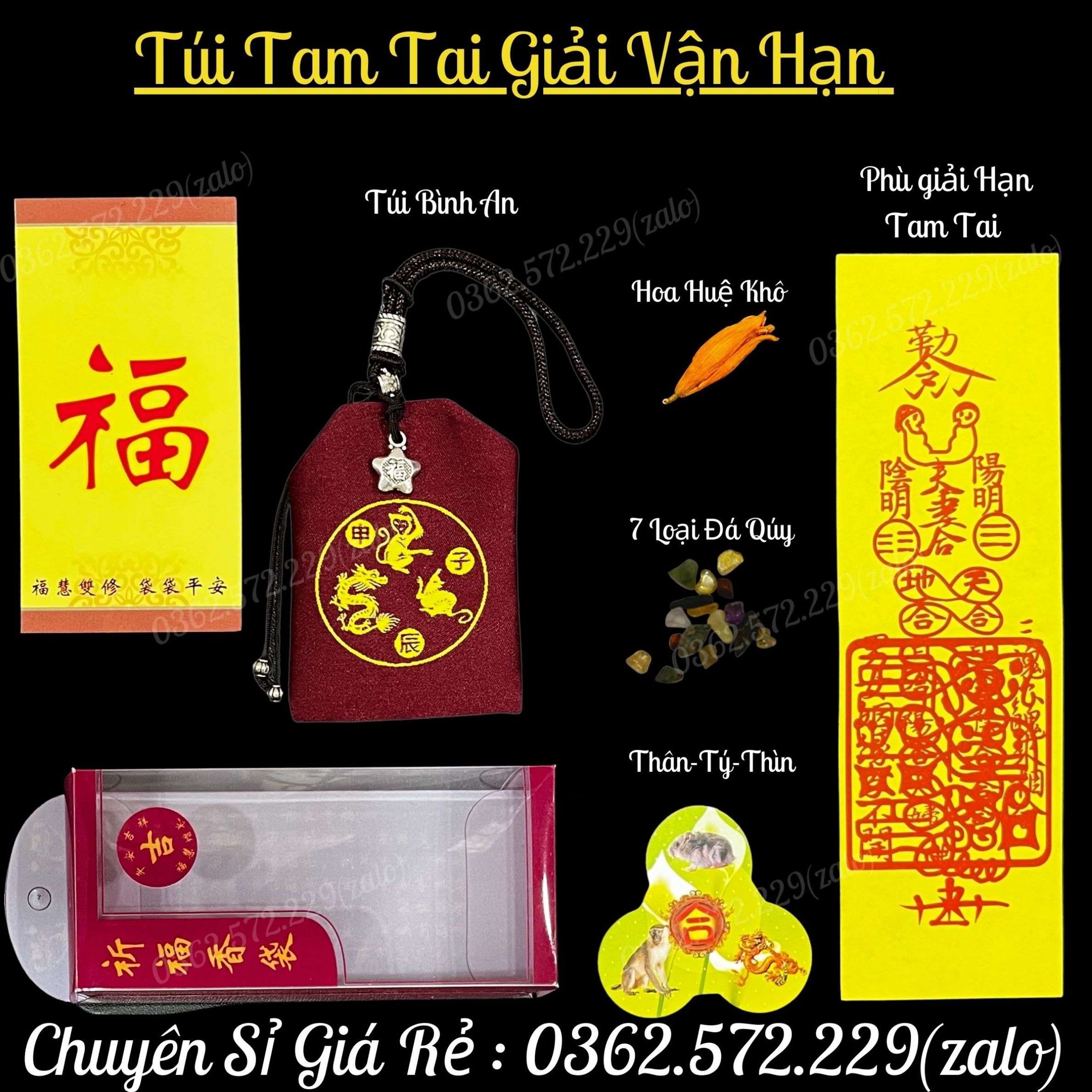 Túi May Mắn Giải Hạn Tam Tai Cho Tuổi Thân Tý Thìn Túi May Mắn Tam Hợp Quý Nhân Giúp Tai Qua Nạn Khỏi Cuộc Sống Bình An