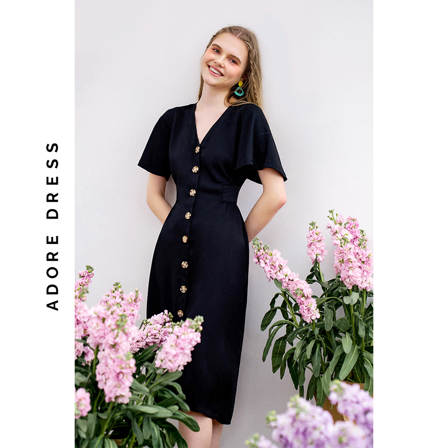 Đầm midi dress thô mềm 4 màu 3ASDR2048 ADORE DRESS