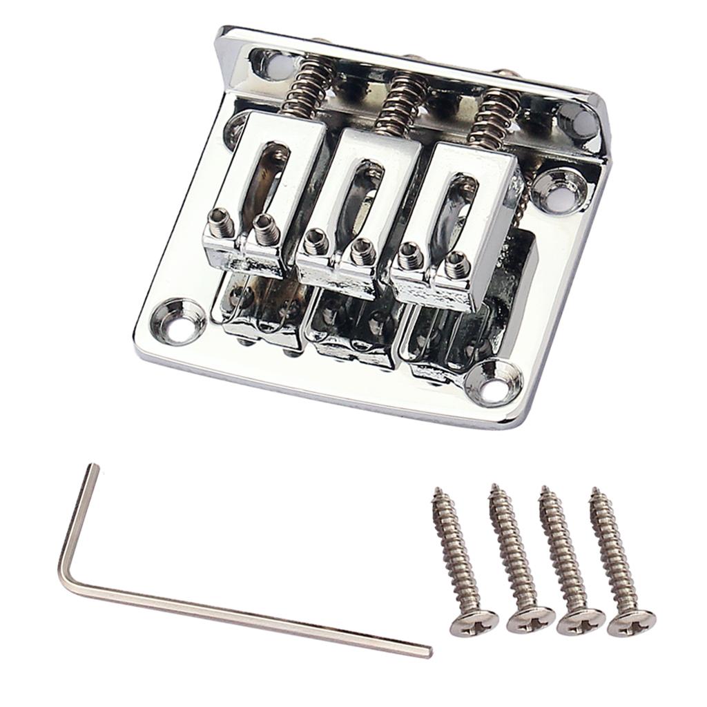 Adjustable 3 String Guitar Bridge Tailpiece Metal for Cigar Box Guitar DIY Set