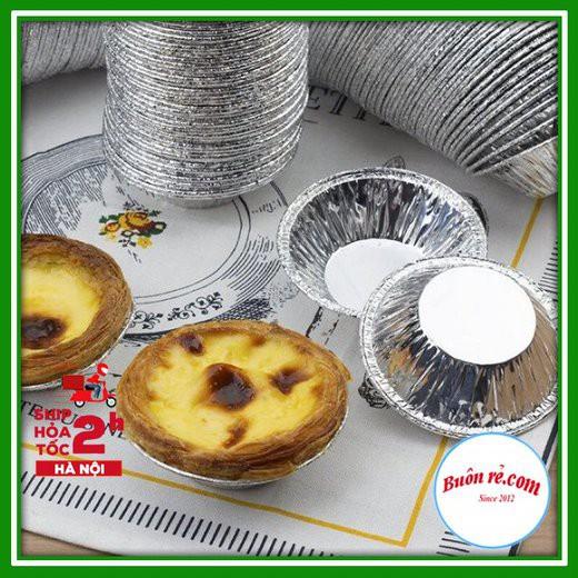 Set 100 Khuôn làm bánh tart trứng bằng giấy bạc tiện lợi - Cốc, đế bánh tart trứng dùng một lần Br01459