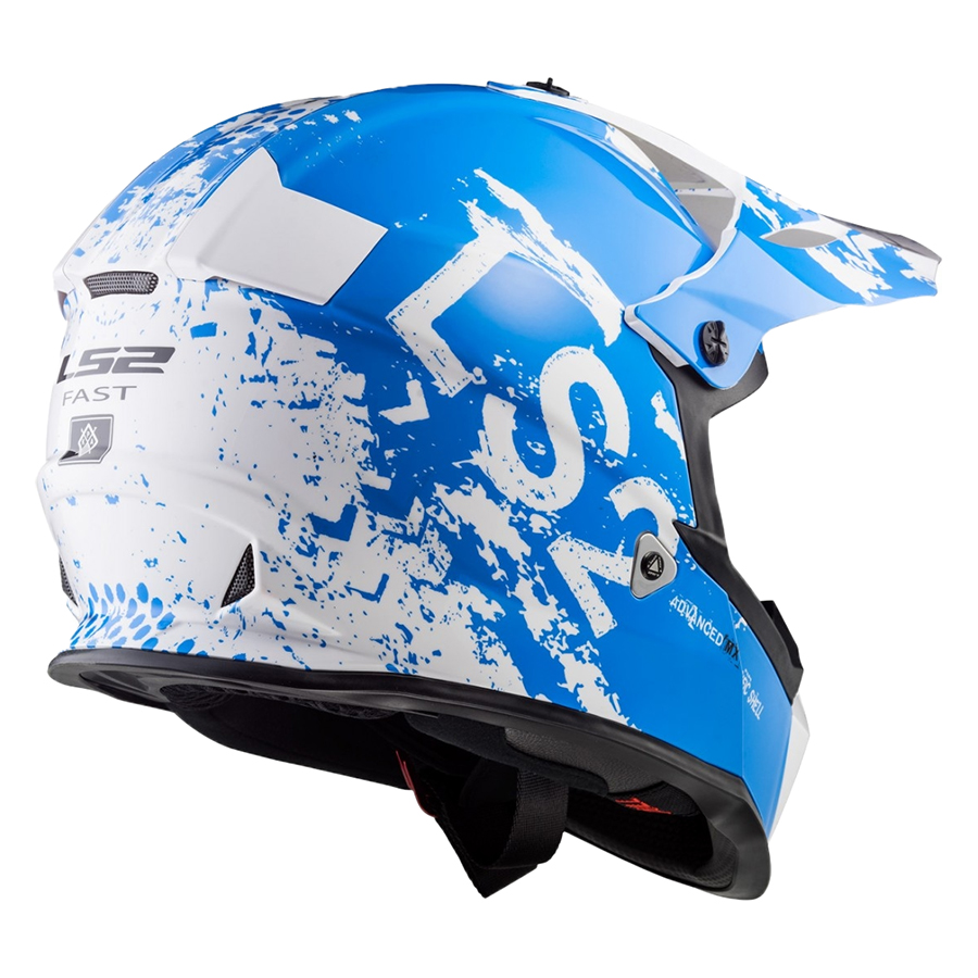 Mũ Bảo Hiểm Fullface Off Road LS2 MX437 Fast Spot White Blue