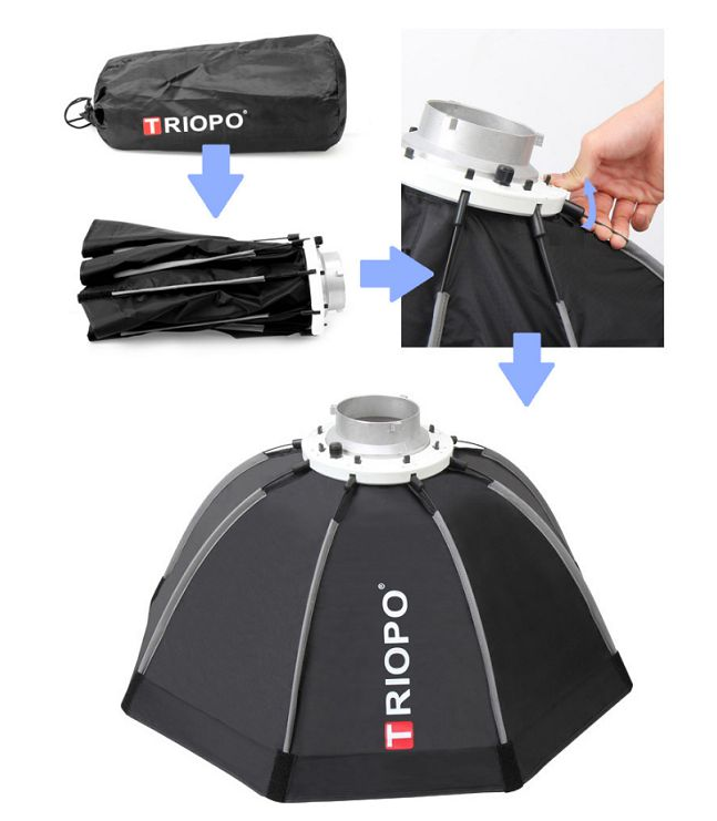 SOFTBOX BÁT GIÁC THAO TÁC NHANH TRIOPO K120 NGÀM BOWEN HÀNG CHÍNH HÃNG