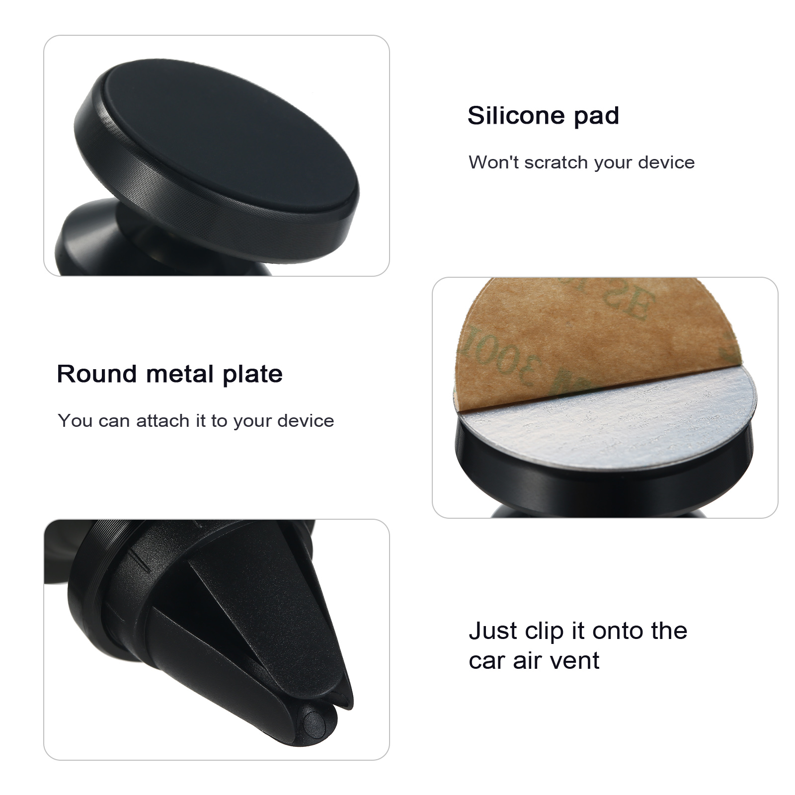 Giá Đỡ Điện Thoại Đa Năng Trên Ô Tô Xoay 360 Độ Với Lỗ Thông Hơi Nam Châm