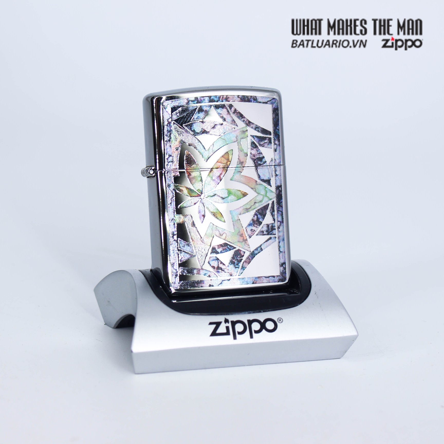 Bật Lửa Zippo 29727 – Zippo Fusion Leaf High Polish Chrome