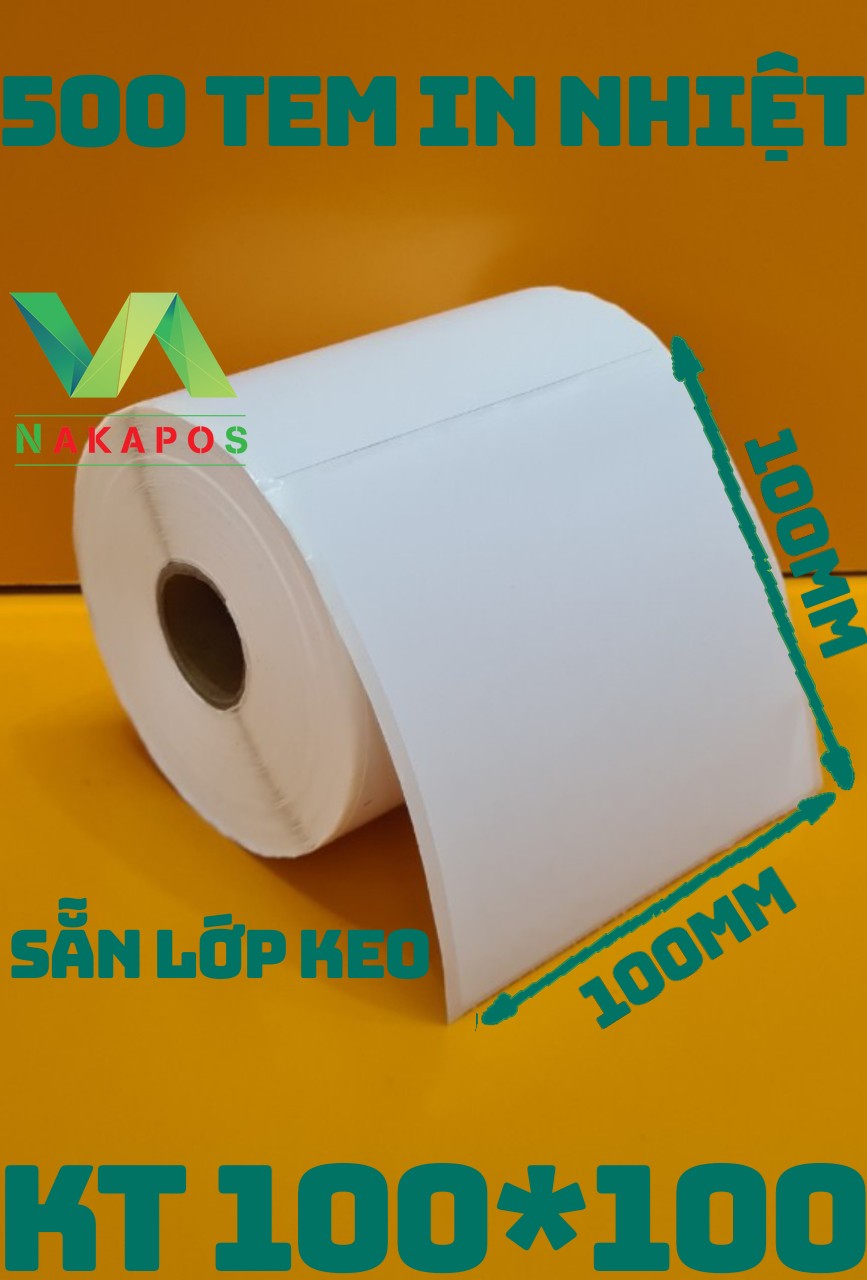 Giấy in mã vạch thường 100x100 cuộn 50m 1tem/ hàng