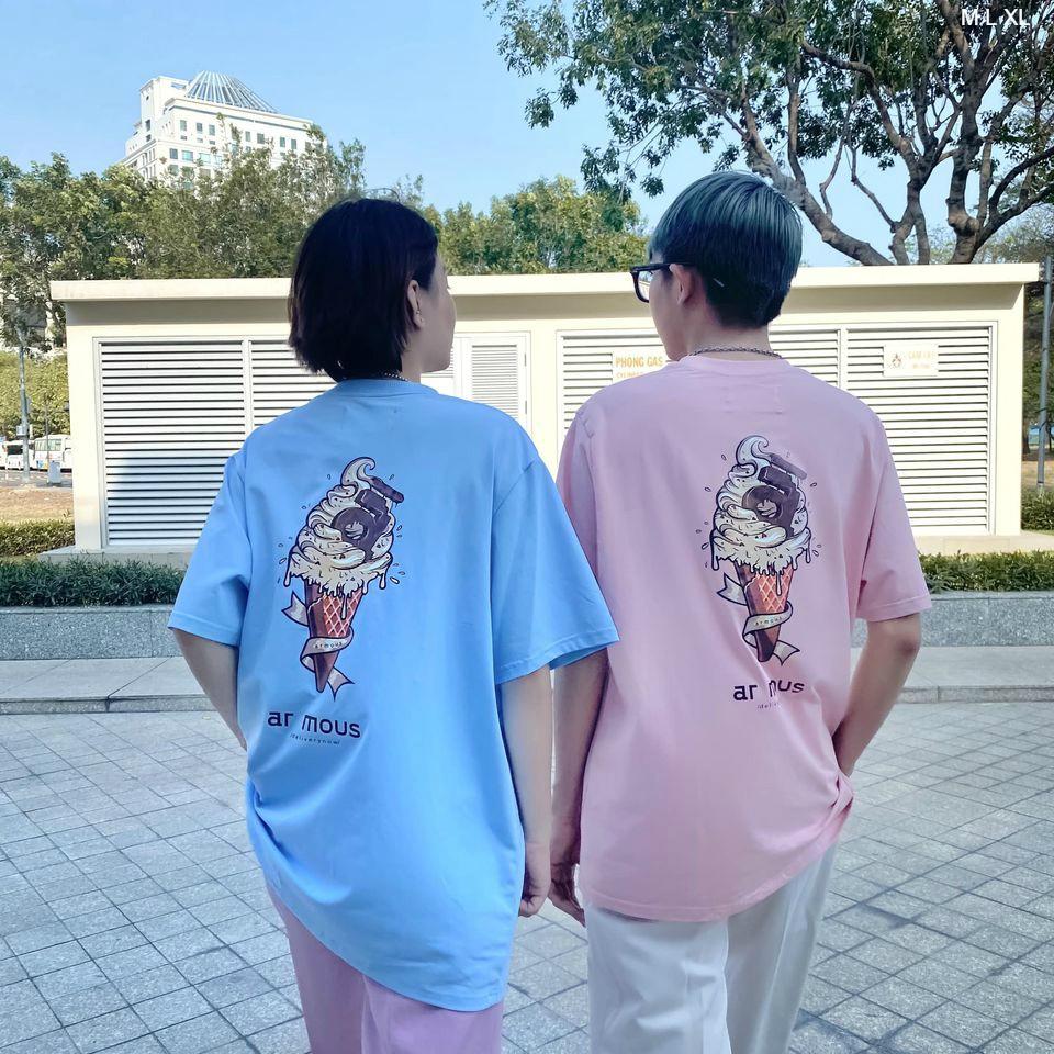 Áo Thun Tay Lỡ Unisex Form Rộng ICE CREAM ar mous