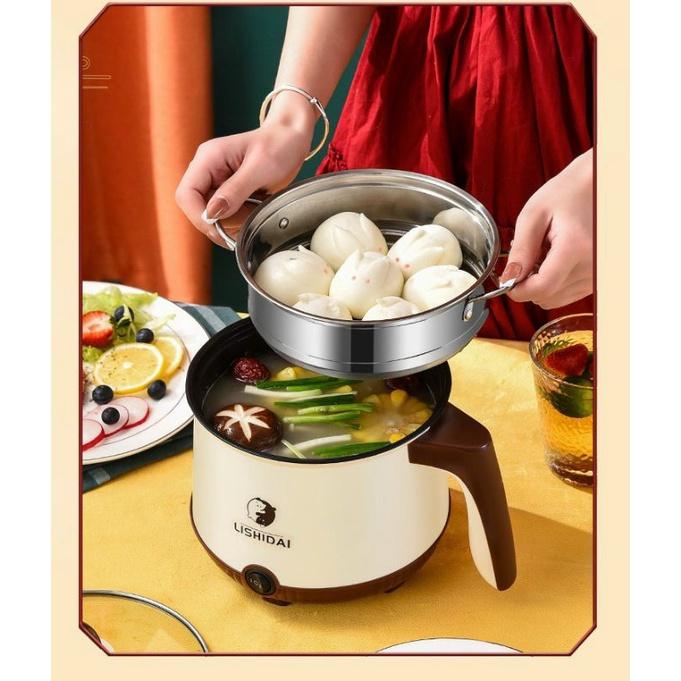 Nồi Điện Mini 2 Tầng Đa Năng Tặng Kèm Khay Hấp cho 1-2 người