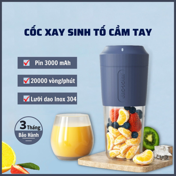 Máy xay sinh tố cầm tay chính hãng AHAHOME dung tích 450ml pin 3000mah công suất 50W