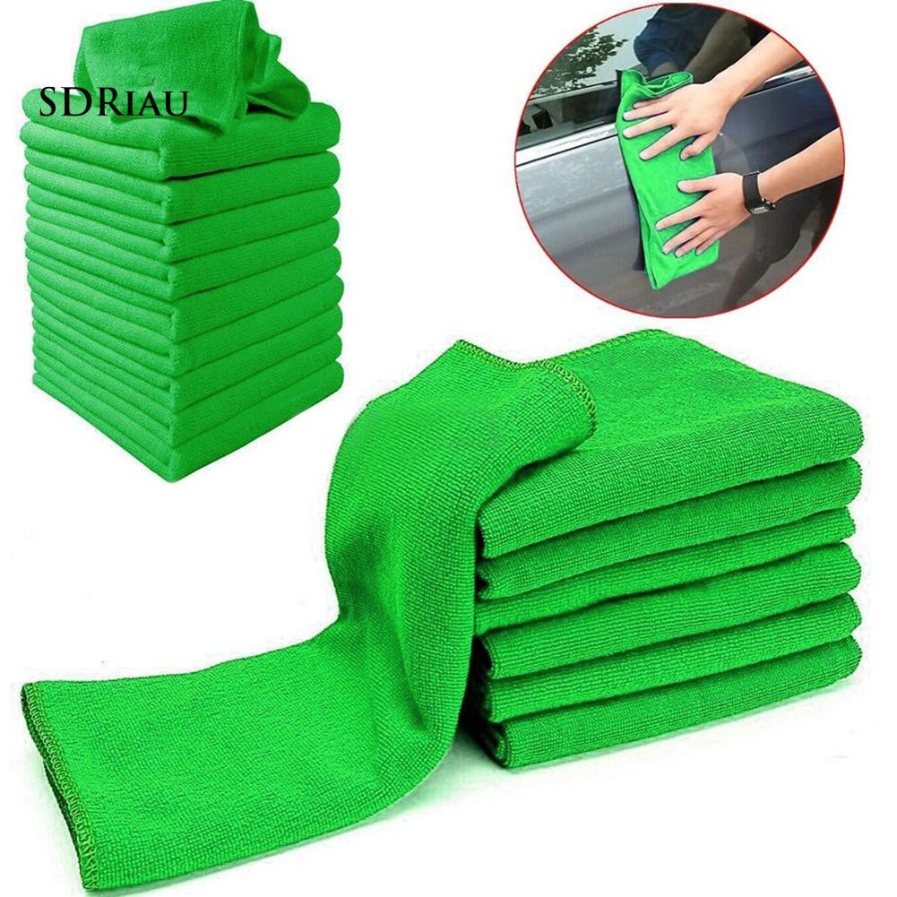 Bộ 10 khăn lau xe hơi / nhà chất liệu microfiber mềm mại thấm hút tốt