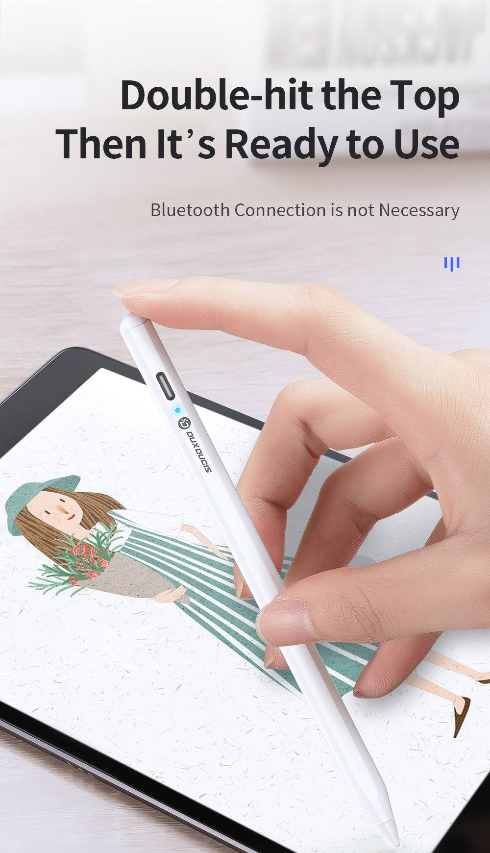 Bút cảm ứng Dux Dicis Palm Rejection Stylus Pen Dành Cho iPad Pro/Ipad Air/Ipad Mini/Ipad Gen 6,7,8,9,10 - Hàng Chính Hãng
