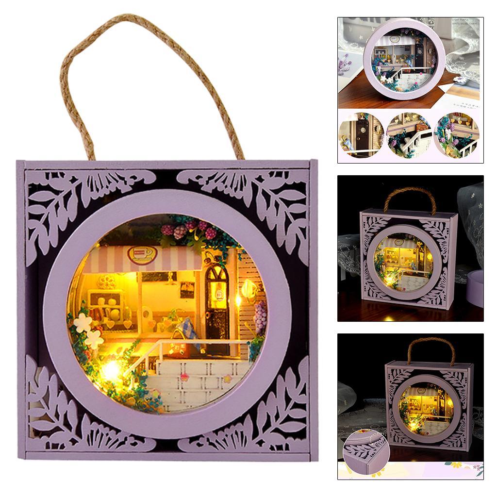 Dollhouse with Furniture Set Model House Handcrafts for Friends A