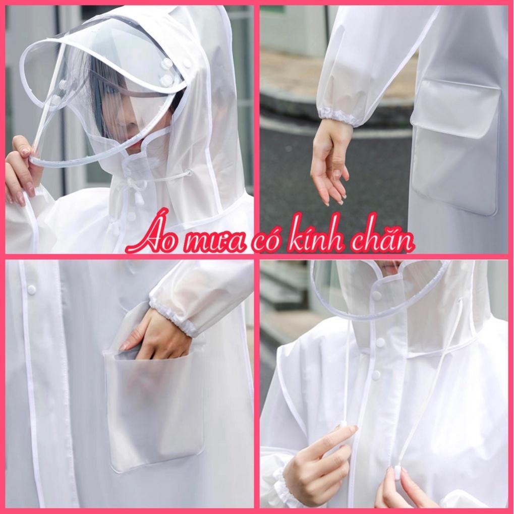 Áo Mưa Trong Suốt Có Kính Che Mặt,Tiện Lợi Khi Đi Xe Không Lo Bị Mưa Bắn Vào Mặt, Chống Thấm Tuyệt Đối Cho NAM VÀ NỮ