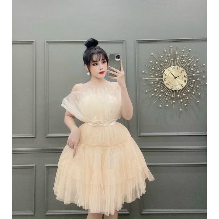 Đầm váy nữ xoè phồng cúp ngực có 6 màu