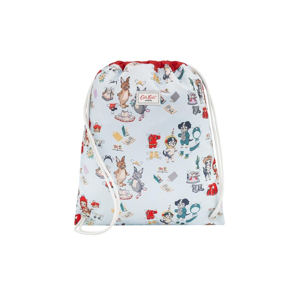 Cath Kidston - Túi dây rút/Kids Drawstring Bag - Paper Dolls - Duck Egg -1040708