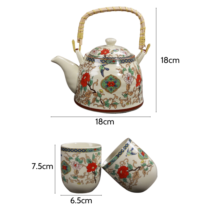 Bộ ấm chén trà gốm sứ cao cấp phong cách Tân cổ điển ACT52