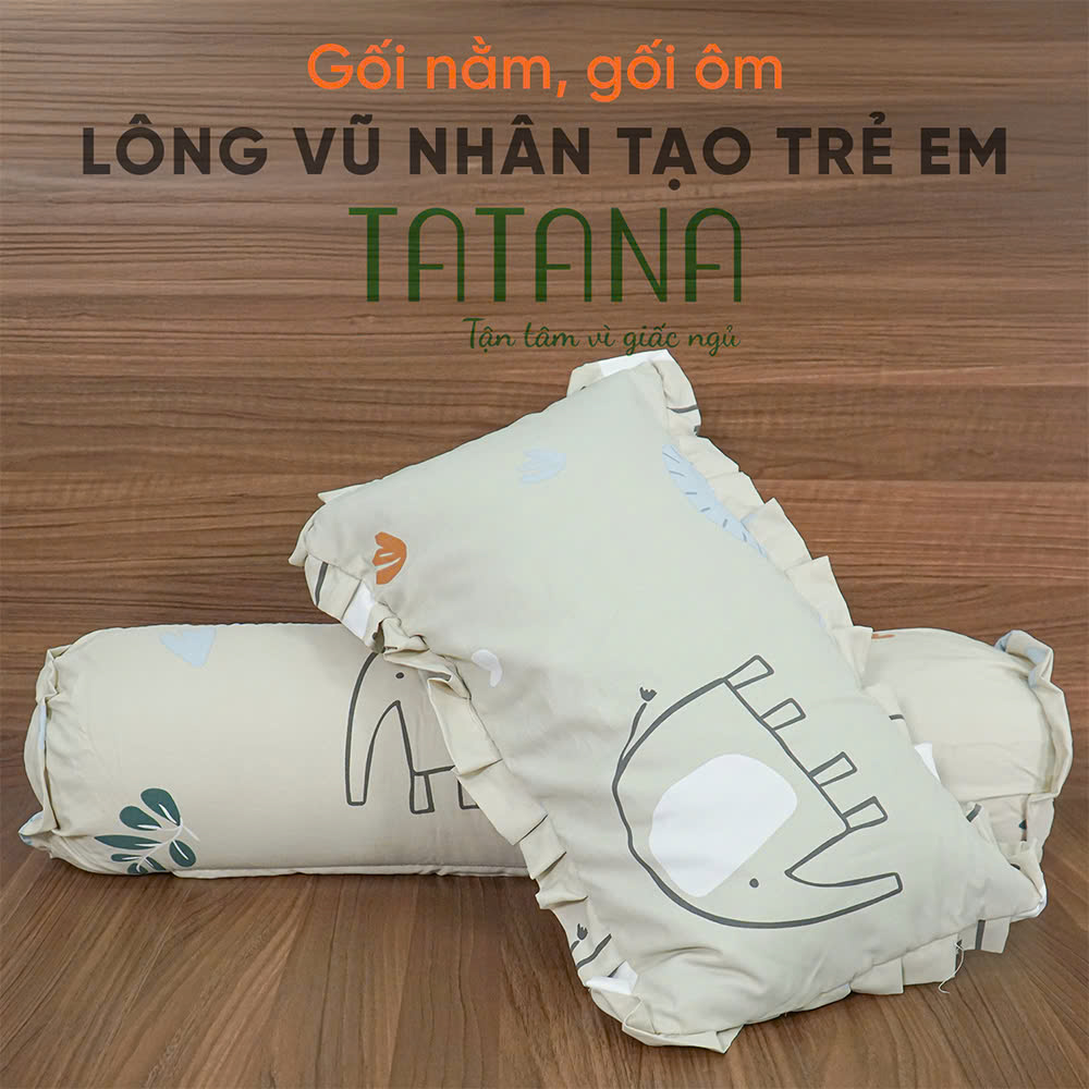 Gối lông vũ nhân tạo em bé TATANA + Tặng áo gối ( Màu ngẫu nhiên )
