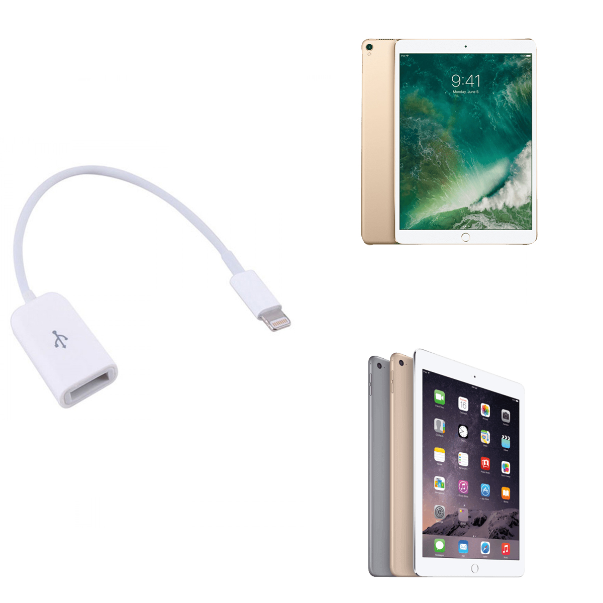 USB OTG Lightning cho iPhone, iPad kết nối bàn phím - Hàng nhập khẩu