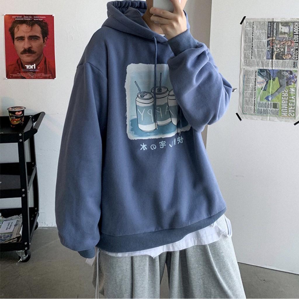 Áo hoodie nỉ unisex form rộng 3 Lon Nước nam nữ ulzzang Wind