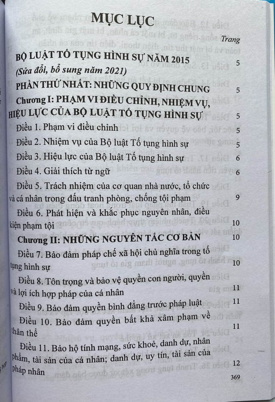 Bộ Luật Tố Tụng Hình Sự Năm 2015 ( Sửa đổi, bổ sung năm 2021 )