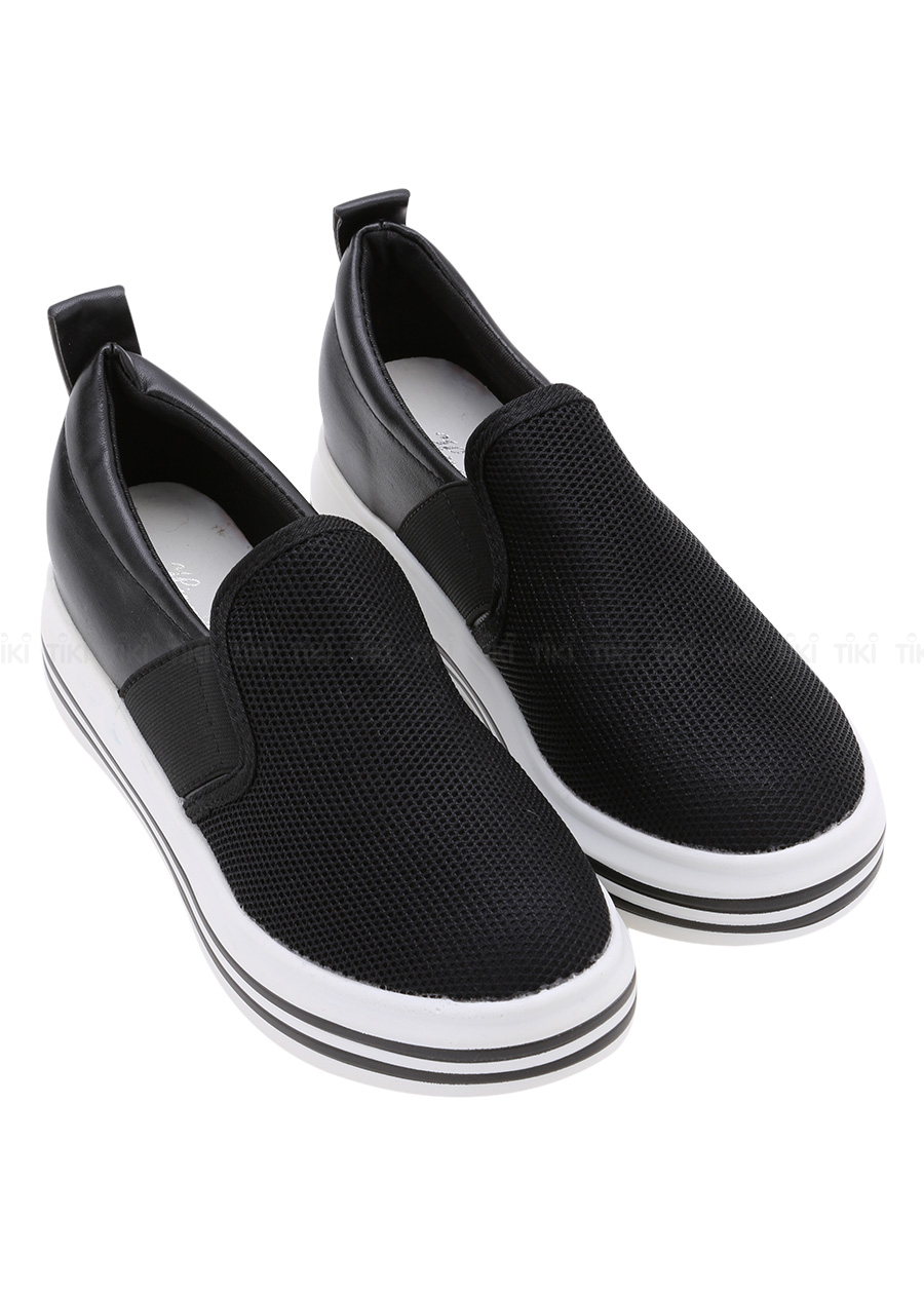 Giày Lười Nữ Slip On Độn Đế Vạch Kẻ Hapu