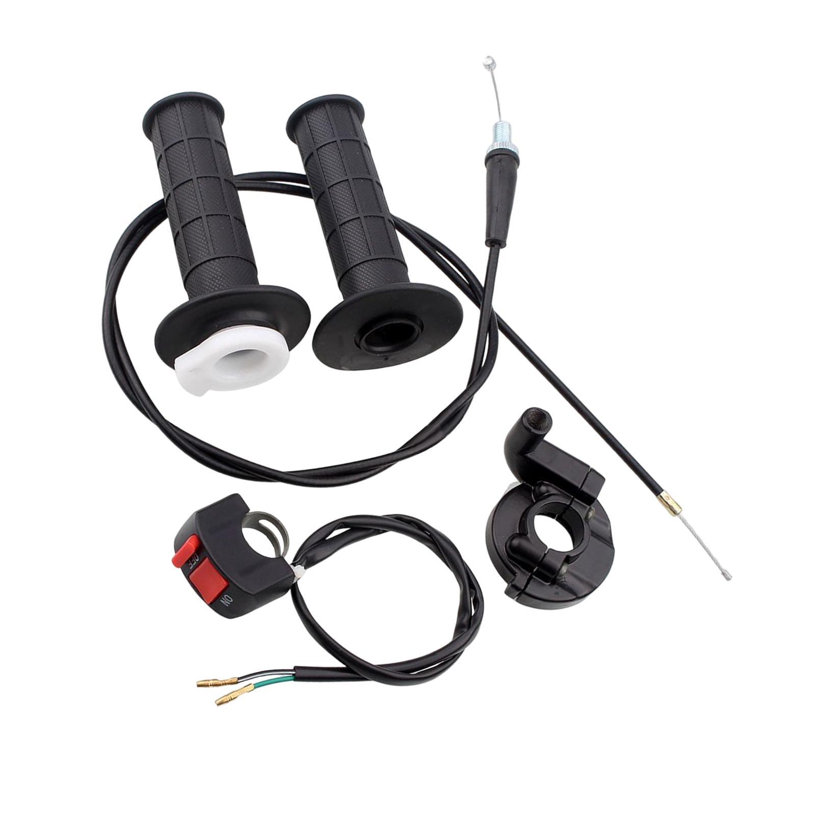 Throttle Handle Grips Cable Set for 50cc 150cc, 250cc Mini Bike Professional, Replacement, Easy to Install Accessories