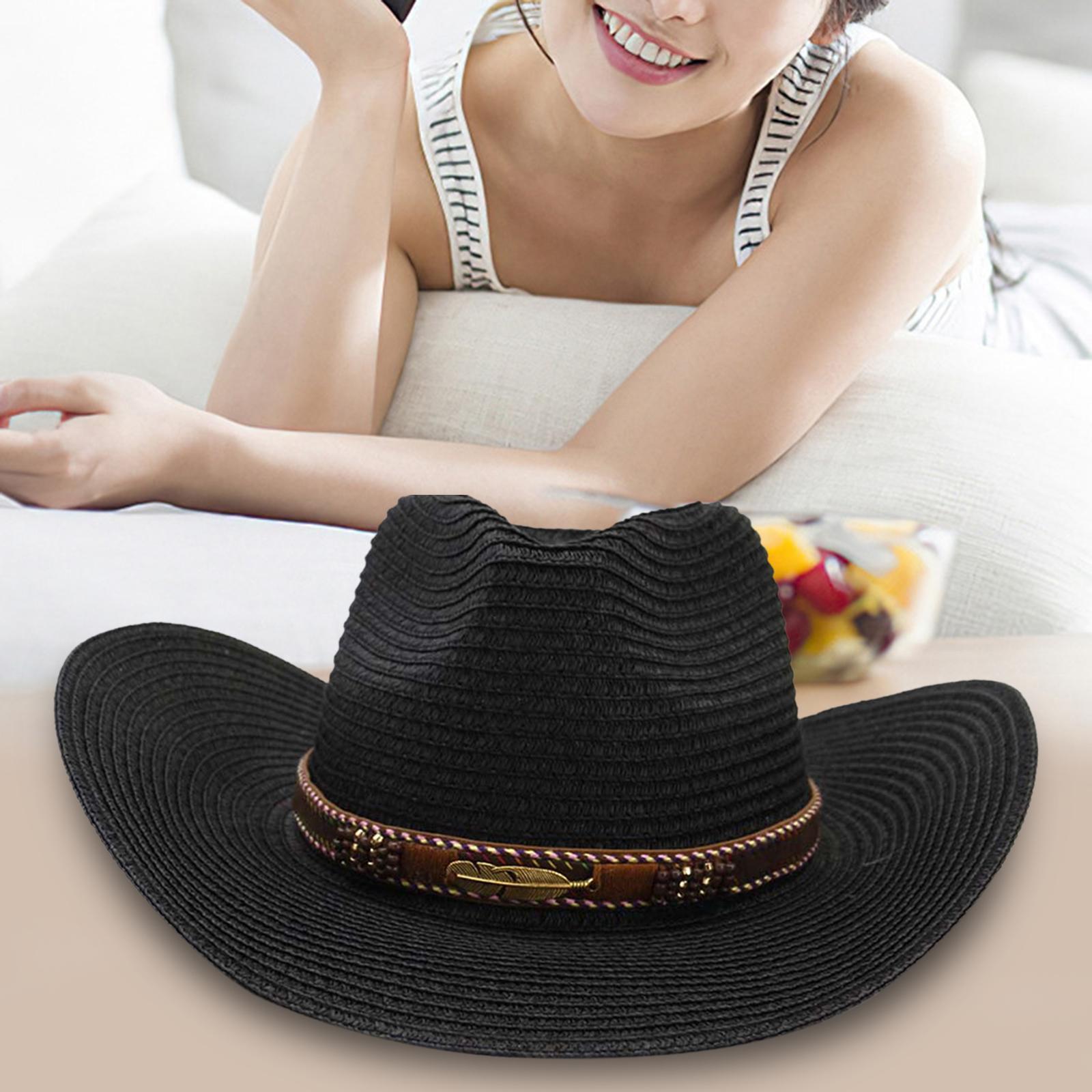 Cowboy hat Women Hats for Beach Unisex Costume Clothes Accessories Black